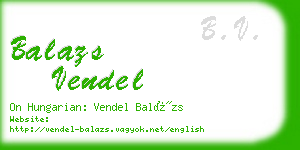 balazs vendel business card